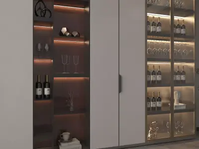 Wine cabinet Rack Cellar 3D model