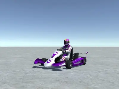 Low Poly Kart With Player 11 Low-poly 3D model