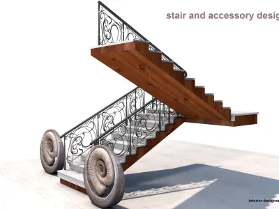 stairs 3dmodel stair and accessory design 3D model