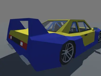 Muscle Touring Car with Interior MOBILE READY Low-poly 3D model