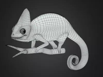 Chameleon  Low-poly 3D model