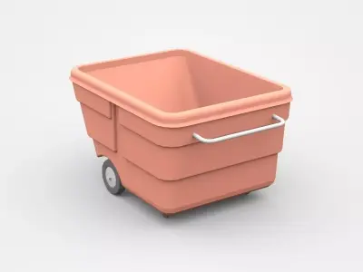 Industrial Red Tilt Cart  3D model