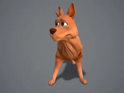 Cartoon Shepard Low-poly 3D model