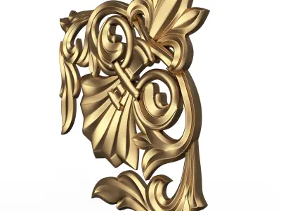 Corner Carved Plaster Molding Decoration 023 Low-poly 3D model