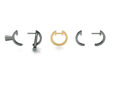 Round Hoop Earrings  3D print model