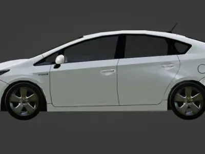 toyota prius lowpoly 3d model Low-poly 3D model