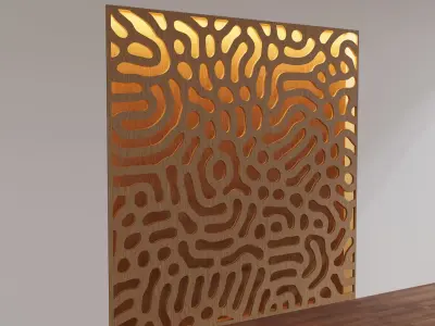 Decorative Wooden Wall Model 18 Low-poly 3D model