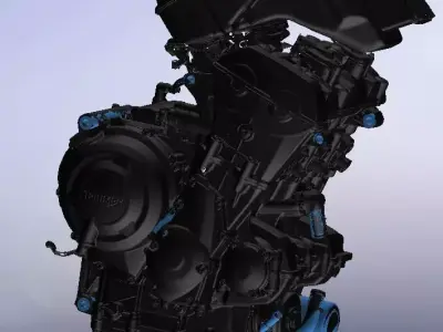 Triumph 675 engine from scan  3D print model
