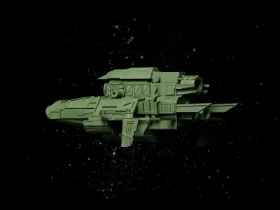 Sci-Fi Spaceship Low-poly 3D model by pmvch from CGTrader