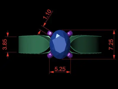 OVAL 0-75-CT Flat Profile Round Shank Width 3-40mm 3D print model