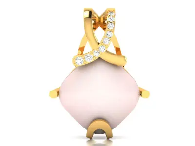 Opal Stone  Women Pendant 3DM STL OBJ FBX Render Details 3D print model