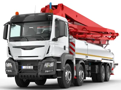Concrete Pump Truck 3D model