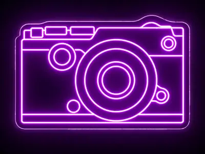 Camera Neon Sign 3D model