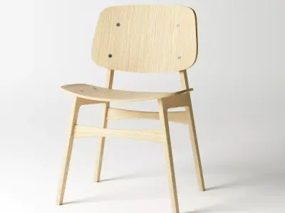 3d wood chair Free low-poly 3D model