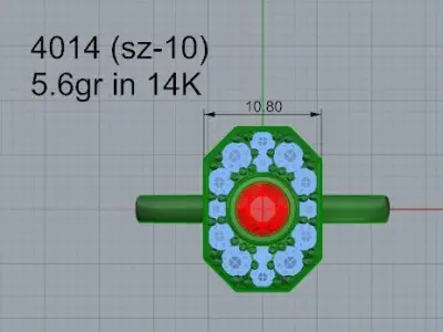 Octagonal Ring 4014 3D print model