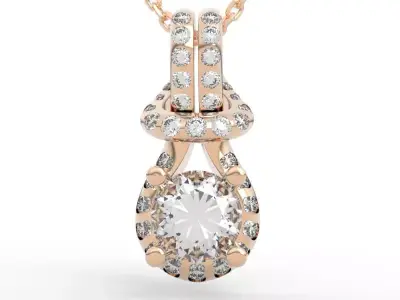 Luxury 1 Carat Diamond Pendant  3D print model