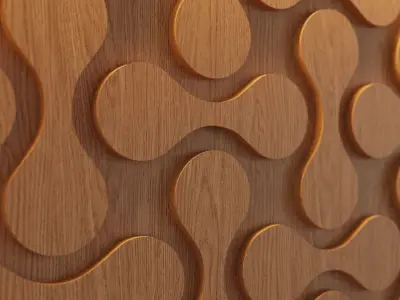 Decorative Wooden Wall Model 6 Low-poly 3D model