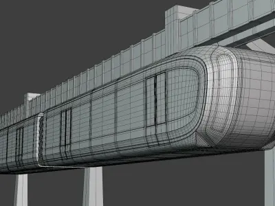 Elevated trains bundle III 3D Model Collection