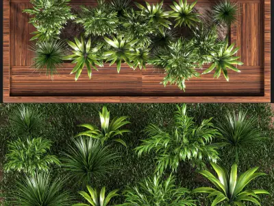 Garden set bush and Tree Set05 3D model