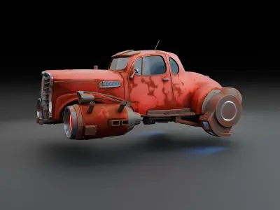 Stylized old car version 3D model