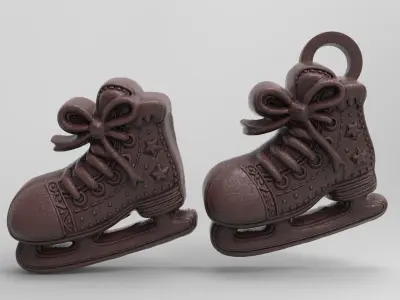 Skate shoe christmas cookie decor  3D print model