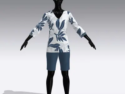 Female Cloth Dress Low-poly 3D model