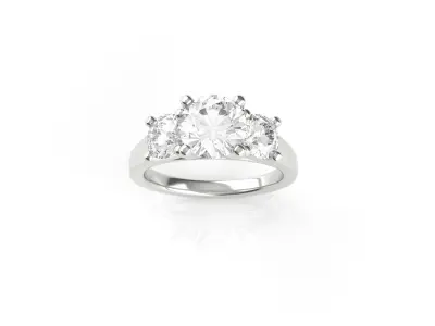 Luxury Trinity Engagement Ring 3D print model