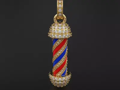 Barber Pole Pendant 3D print model