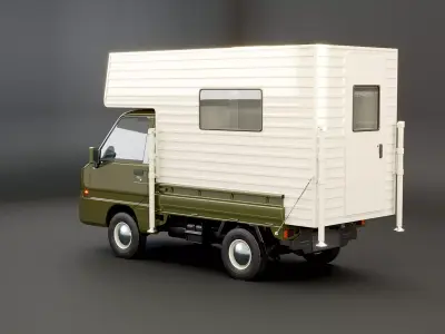 K-Camper Kei Truck Camper Low-poly 3D model
