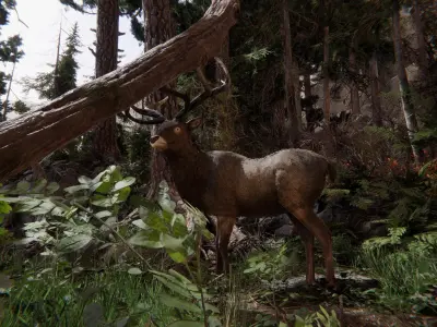 Realistic Deer-Stag Low-poly 3D model