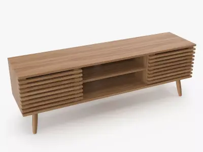Wooden Sideboard v4 Low-poly 3D model