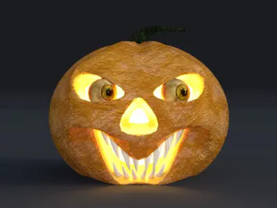 Pumpkin Halloween Rigged Low-poly 3D model