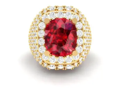 Luxury Ruby Sapphire Diamond Ring for Men  153 3D print model