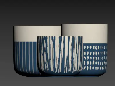 Nautical Blue Design vase 3D model