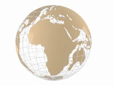 Globe News Skeleton Croissant color 3D model