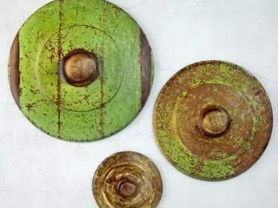 Vintage Bronze Gongs 3D model