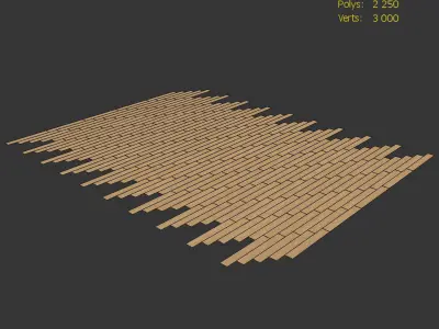 Wood Floor Oak Smok Sanded 3D model