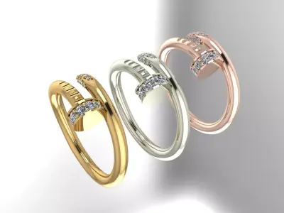 NAIL RING WITH THE STONES 3D print model
