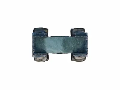 3d Model River Barrier System Protecting A Coastal City 3D model