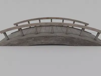 Wooden Bridge PBR  Low-poly 3D model