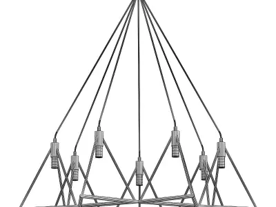 gitter geometric chandelier with six lights 3D model
