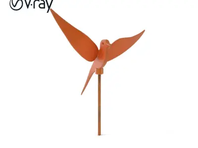 Stylized Bird Sculpture Model Pack for Ornamental Displays Low-poly 3D model