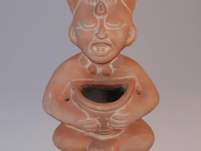 Sacrifice Ritual Figurine   Ancient Symbolic Art in 3D 3D model