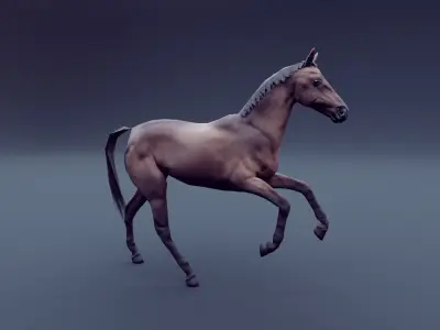 horse animated Low-poly 3D model