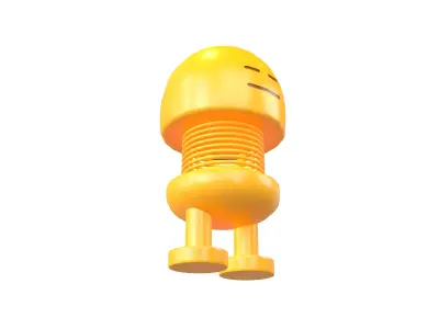 Car Spring Expression Toys Expressionless Face v1 001 Low-poly 3D model