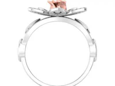 Elegant Rose Ring Diamond  3dm stl obj 3D Print Model 3D print model
