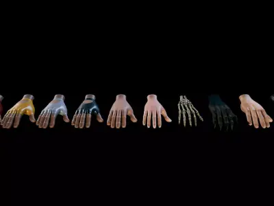 Virtual Reality Hands - Rigged and Animated Low-poly 3D model