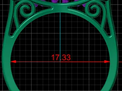 Couple rings with stones  3D print model