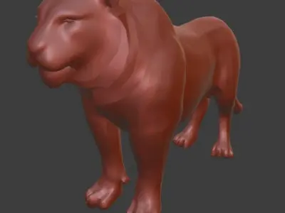 Tiger Base Mesh For games and animation Low-poly 3D model