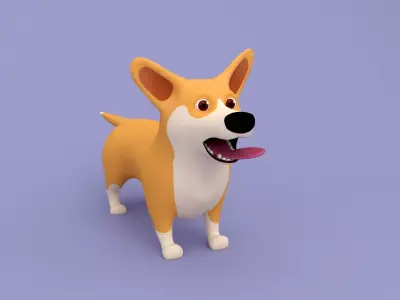 Cartoon dog Corgi 3D model 3D model